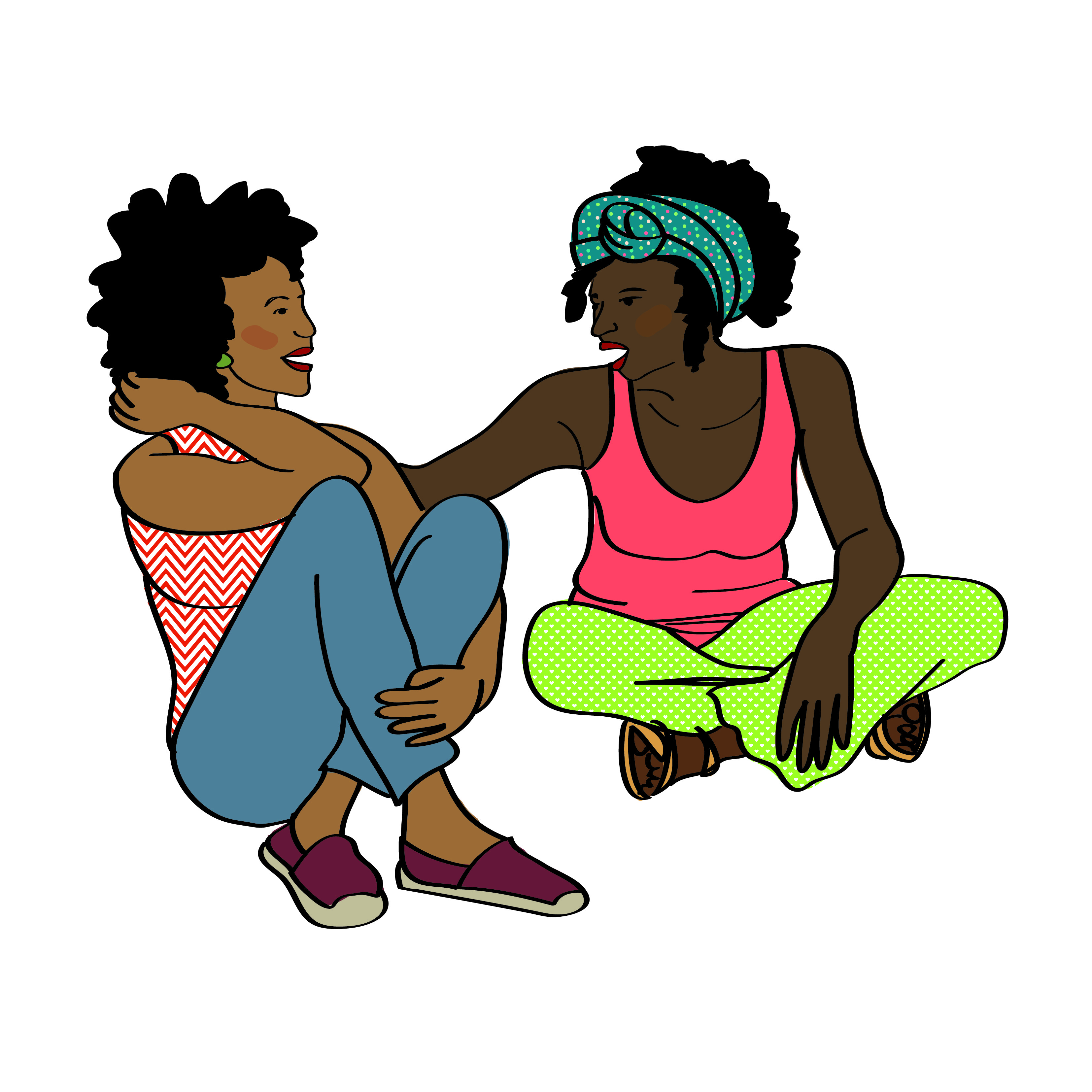 Two counsellors in supportive conversation