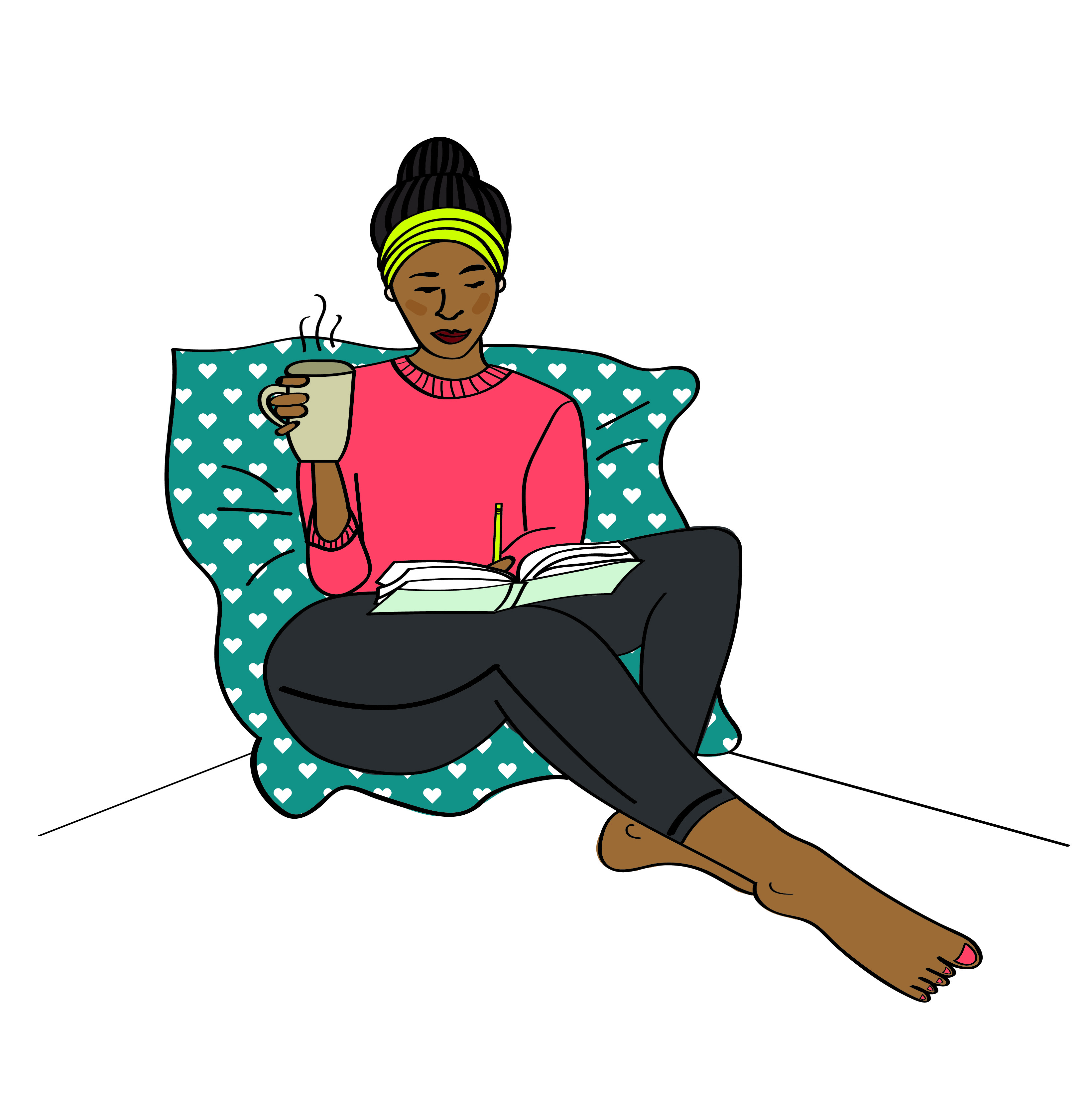 Counsellor reflecting on session notes